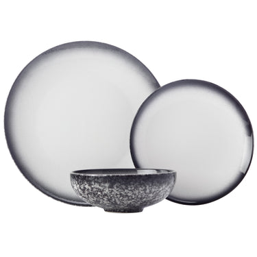 12 Piece Granite Caviar Porcelain Dinner Set